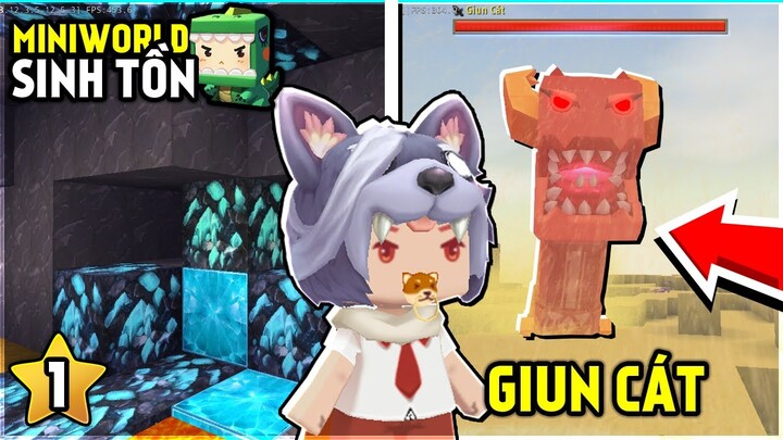 Mini World Sinh Tồn Tập 1: Quặng Kim Cương Đầu Tiên và Chạm Mặt Boss Giun Cát