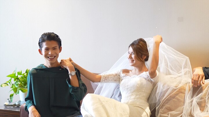 This time she finally wore her own wedding dress