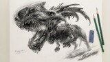 Drawing a dragon in great details