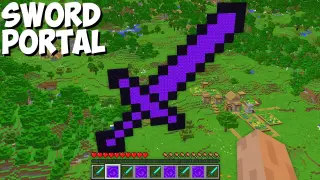 What if YOU BUILD PORTAL in THE FORM of SWORD in Minecraft ? UNUSUAL SWORD PORTAL !