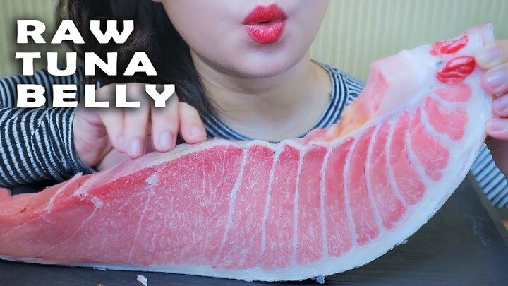 ASMR RAW TUNA BELLY (OTORO SASHIMI+SUSHI) WITH JAPANESE MILK TEA , SOFT EATING SOUNDS | LINH-ASMR