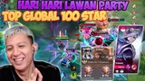 SUASANA RANKED SETIAP HARI LAWAN PARTY TOP GLOBAL 100 BINTANG !!