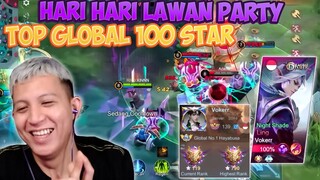 SUASANA RANKED SETIAP HARI LAWAN PARTY TOP GLOBAL 100 BINTANG !!