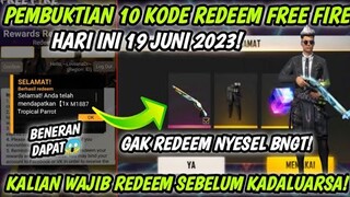 KODE REDEEM FF TANGGAL 19 JUNI 2023 HARI INI 100% WORK || KODE REDEEM FREE FIRE JUNI