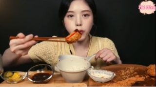 Cơm cùng thịt chiên xù có cả phô mai kéo sợi  phần 8 #mukbang