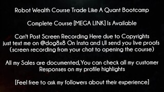 Robot Wealth Course Trade Like A Quant Bootcamp download