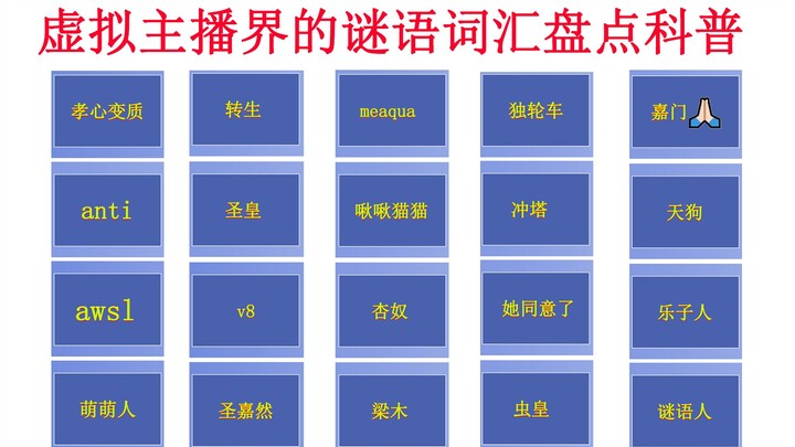 虚拟主播界的烂梗谜语词汇科普
