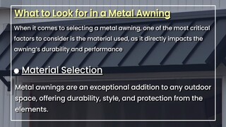 Key Considerations for Choosing a Metal Awning- What to Look for