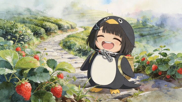 Little Penguin in the Tea Garden