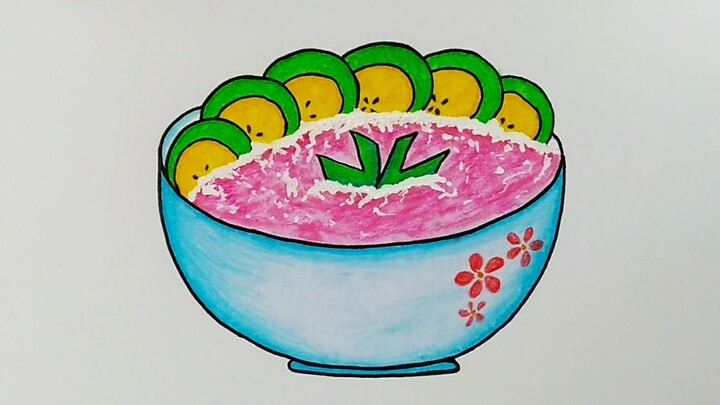 Menggambar es pisang hijau || Menggambar es kolak || Menggambar takjil