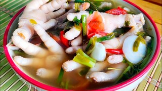 ต้มส้มตีนไก่ใส่ใบมะขามอ่อน ต้มแบบบ้านๆลูกทุ่งๆ ในแบบฉบับสไตล์ | ครัวบ้านๆ Channel