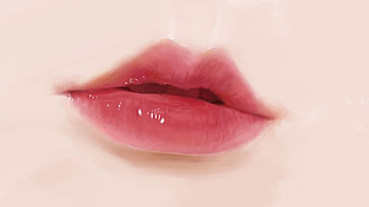[Painting]How to make impasto Paintings for lips in three minutes