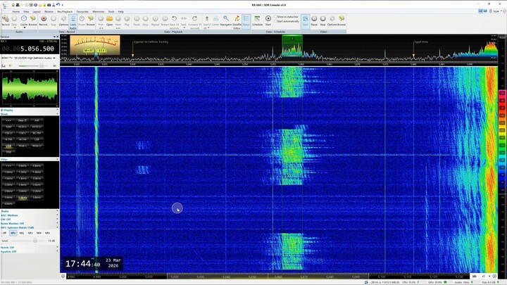 5056.5 Khz  -Coded broadcast of the Russian Air Force (ВКС).