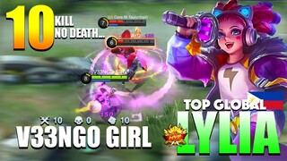 Lylia Massive Damage with Perfect Gameplay! | Top Global Lylia Gameplay By V33NGO GIRL ~ MLBB