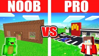 Mikey and JJ - NOOB vs PRO : MCDONALDS House Build Battle in Minecraft - Maizen