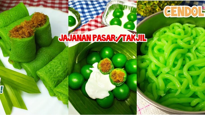 MEMBUAT TALJIL JAJANAN PASAR DENGAN WARNA HIJAU GURIH DAN NIKMAT ✅ KOMPILASI MENU JAJANAN PASAR