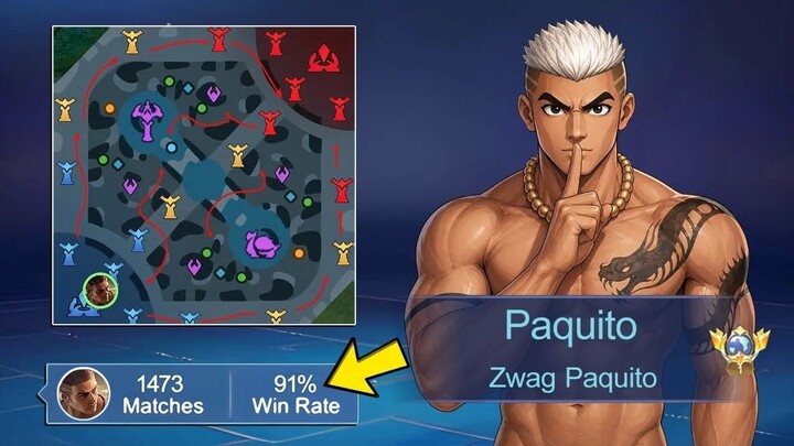 90% WIN RATE GLOBAL. 1 PAQUITO ROTATION TUTORIAL!! - MLBB
