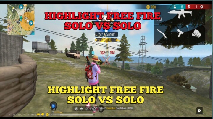 Highlight free fire solo vs solo