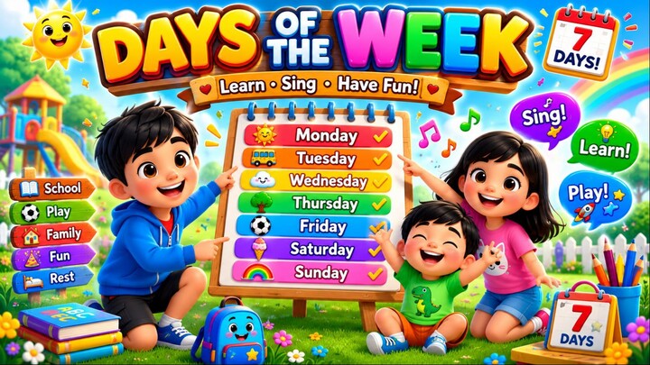 Days of the Week Song 📅 | Learn 7 Days for Kids | 星期儿歌