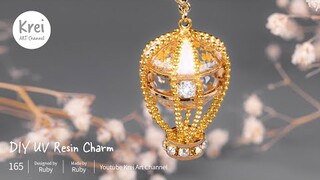 【UV レジン】ドライフラワーを使って、DIYで熱気球ペンダントを作りました UV Resin-DIY Hot Air Balloon Pendant with Dried Flower