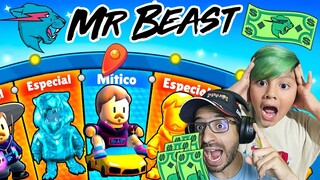 DESBLOQUEAMOS A MR BEAST en Stumble Guys | 100 Ruletas de Mr Beast en Español | Juegos Luky