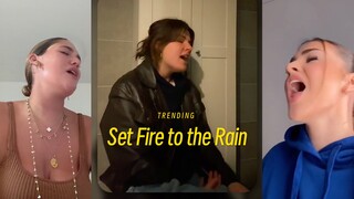 大家突然都开始唱起了《Set Fire to the Rain》