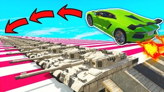 DÙNG SIÊU XE BAY QUA 100 CHIẾC XE TĂNG!! - GTA 5 (THỬ THÁCH)