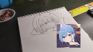 Gambar Himari dulu, mikir belakangan 😭💘 tiap senyum dia, tangan auto gemeter kayak lagi ujian :v