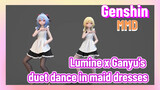 [Genshin  MMD]  Lumine x Ganyu's duet dance in maid dresses
