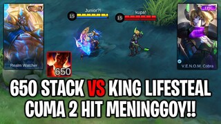 CUMA 2 HIT MENINGGOY!! ALDOUS 650 STACK VS DYRROTH KING LIFESTEAL ~ MLBB