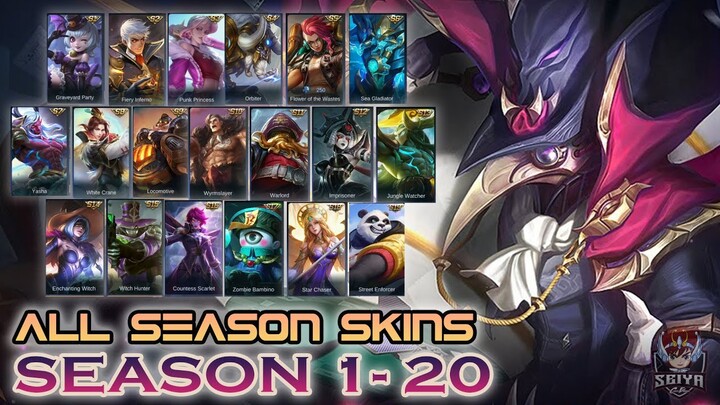 MOBILE LEGENDS ALL SEASON SKINS | SEASON 1 - SEASON 20