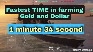 Modern Warships: Fastest TIME in Farming GOLD and DOLLAR gameplay..