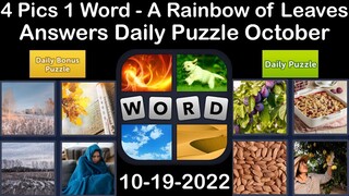 4 Pics 1 Word - A Rainbow of Leaves - 19 October 2022 - Answer Daily Puzzle + Bonus Puzzle