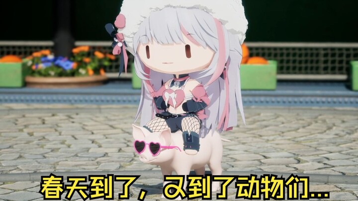 油麦二子是会配BGM的🤣🤣🤣梨安骑猪猪配动物世界是吧