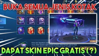 BUKA SEMUA JENIS KOTAK MOBILE LEGENDS BISA DAPAT SKIN EPIC GRATIS (?) | MOBILE LEGENDS BANG BANG