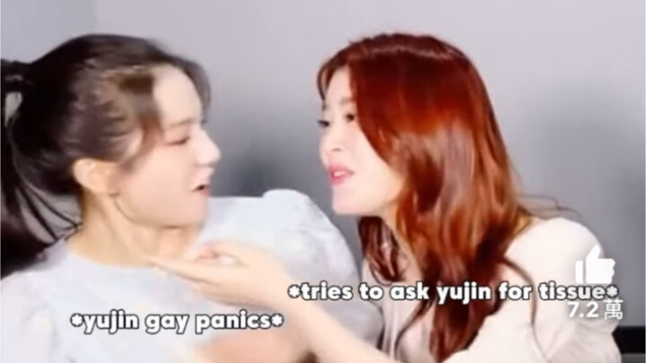 Youzhen: I'm not a little girl—stay away from me! / Xiaoting: Oh no, the sauce is leaking out—save m