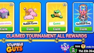 CLAIMED TOURNAMENT REWARDS GOT GUMBALL GUY MYTHIC SKIN SEASON 22 STUMBLE GUYS LEGENDARY BLOCK DASH