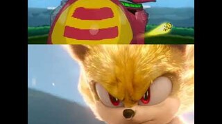 Sonic 2 movie and Sonic 2 credits scene comparison