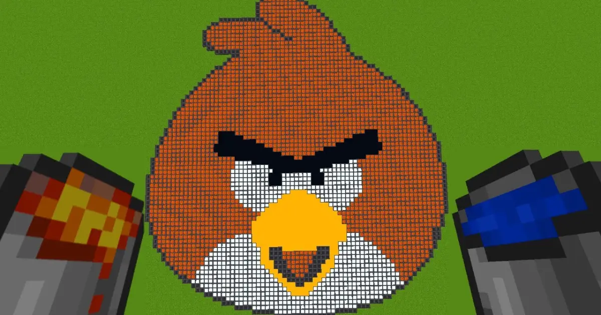 How To Draw in Minecraft ? | Pixel Art | Angry Birds Red - Bilibili How To Draw in Minecraft ? | Pixel Art | Angry Birds Red - Bilibili