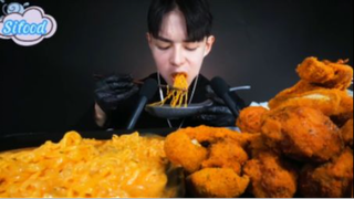 Mì, gà rán, phô mai viên phần 4 #mukbang