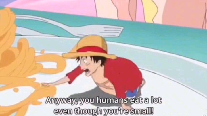 Luffy: "OW! HOT! HOT! HOT!