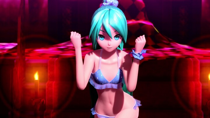 [4KUHD] The world's number one princess~~!! - Hatsune Miku swimsuit with a ponytail!! And a little b