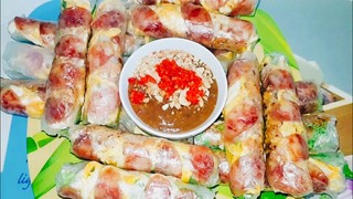 Món Ăn Vặt Đường Phố#Cách Làm Bò Bía Ngon Nhất#Yummy Poh-Pía-Summer Rolls Chinese Sausages#HVMĐ 105