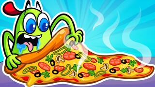 Saya Makan Sepotong Pizza Terbesar di Dunia || Tantangan Makanan oleh Pear Couple 🍕