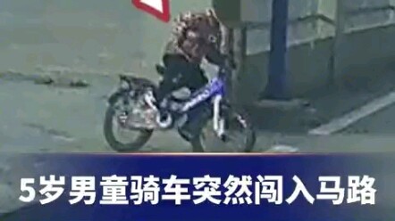 Boy riding a bike suddenly swerves onto the road; driver unable to avoid and is thrown into the air 