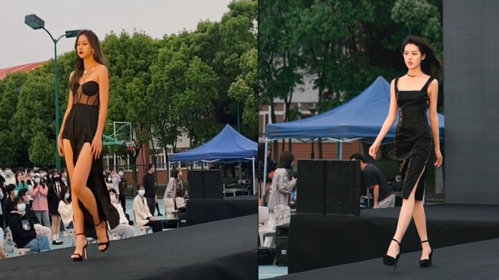 Anhui University held a catwalk show, and the 183cm girl won the attention of the audience with her 