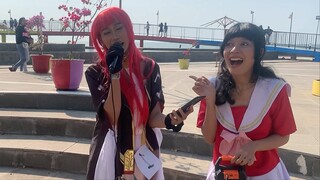 Suara Wanita BERAMBUT MERAH ini merdu sekali! 😮 Nyanyi lagu Demon Slayer