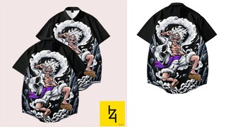 Kemeja retro vintage anime one piece