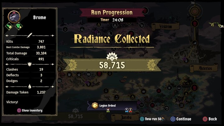 Absolum speedrun Brome Legion Ordeal v1.1 24.08 (WR)