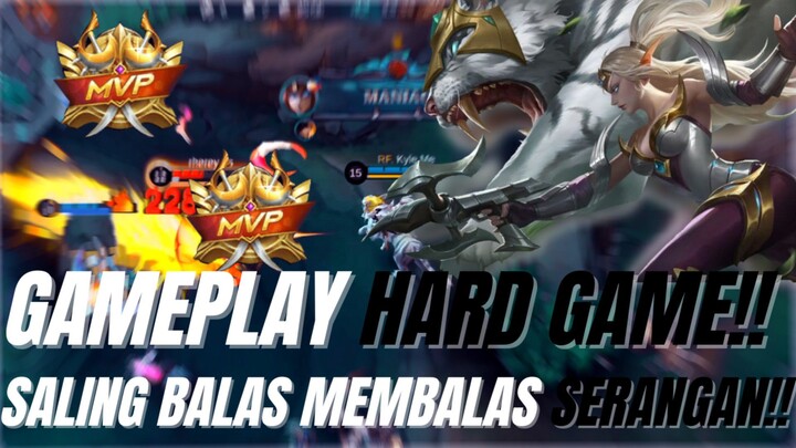 GAMEPLAY IRITEL MLBB HARD GAME SAMPAI 20 MENIT+++😱😱 DAN MASIH BISA DAPAT MANIAC😱😱😱😱